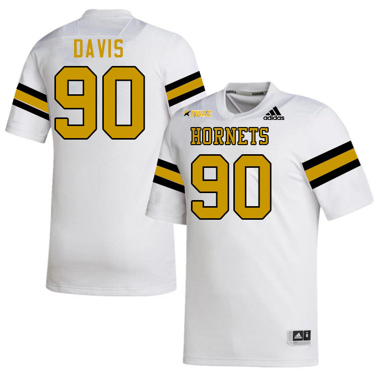 Alabama State Hornets #90 Devin Davis College Football Jerseys Stitched Sale-White